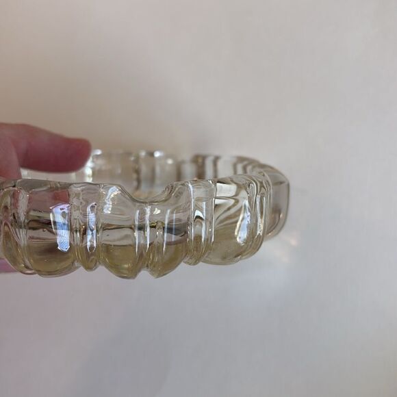 Vintage Hazel Atlas Fluted Clear Glass Round Ashtray 4” - Picture 6 of 7